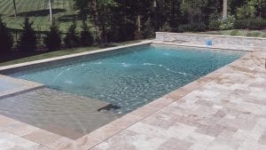 rectangle inground pool with automatic cover